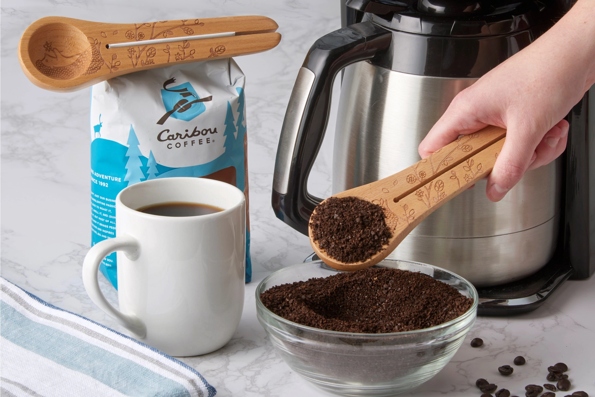 Talisman Designs Laser Etched Beechwood Mini Scoop | Woodland Design | Measuring Spoon | Cute & Functional Kitchen Tool | Small Wooden Scoop Spoon | Use for Coffee, Sugar & Grains - Thumbnail 5